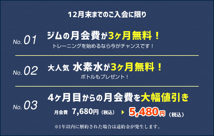12月末までのご入会に限り